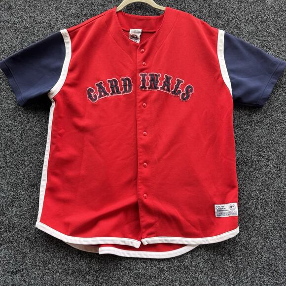 True Fan MLB St Louis Cardinals Jersey XL Red/Blue Sleeves White Trim - Picture 1 of 6
